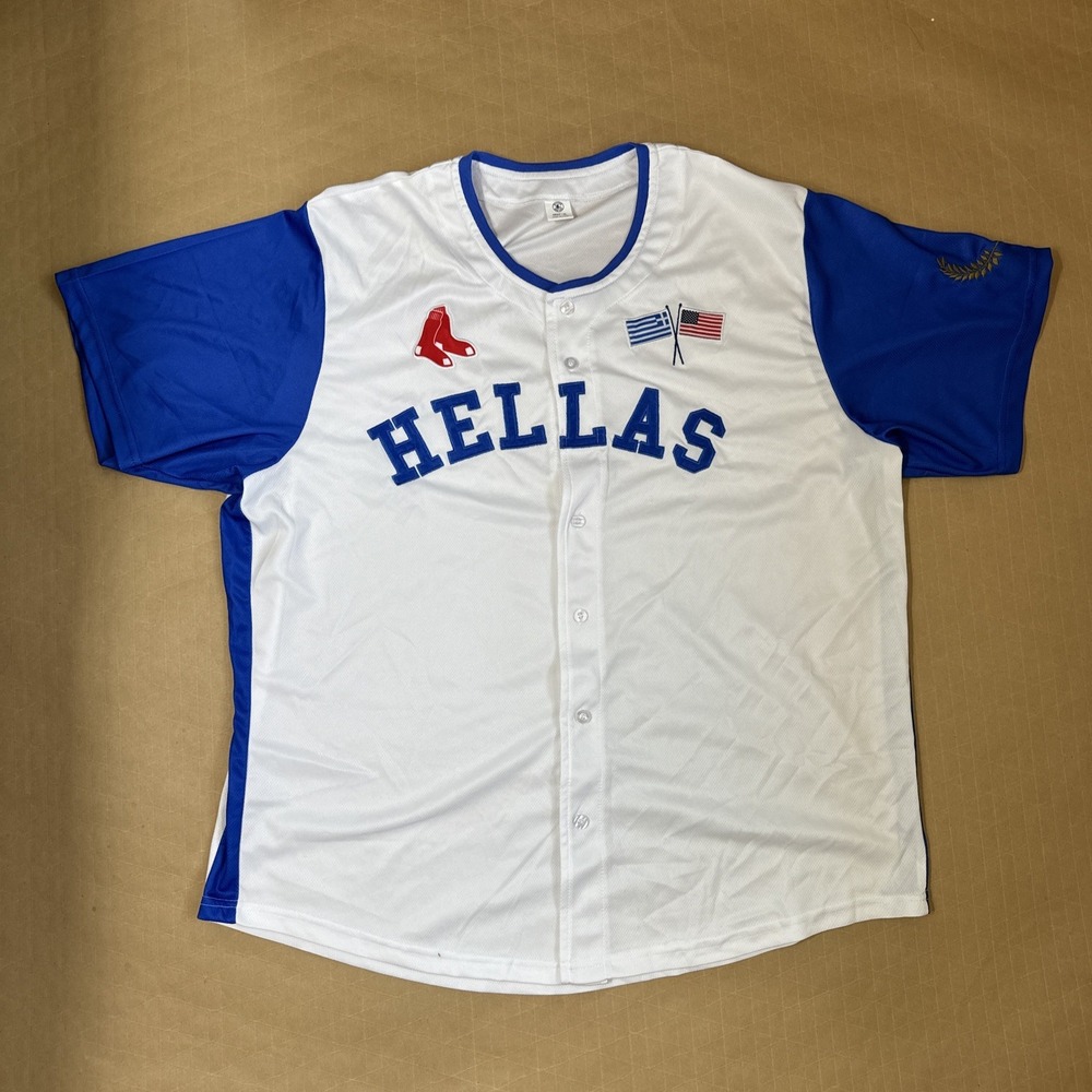 Boston Red Sox GREEK HERITAGE NIGHT Fenway Park SGA Replica "HELLAS" Jersey (XL) - Picture 2 of 5